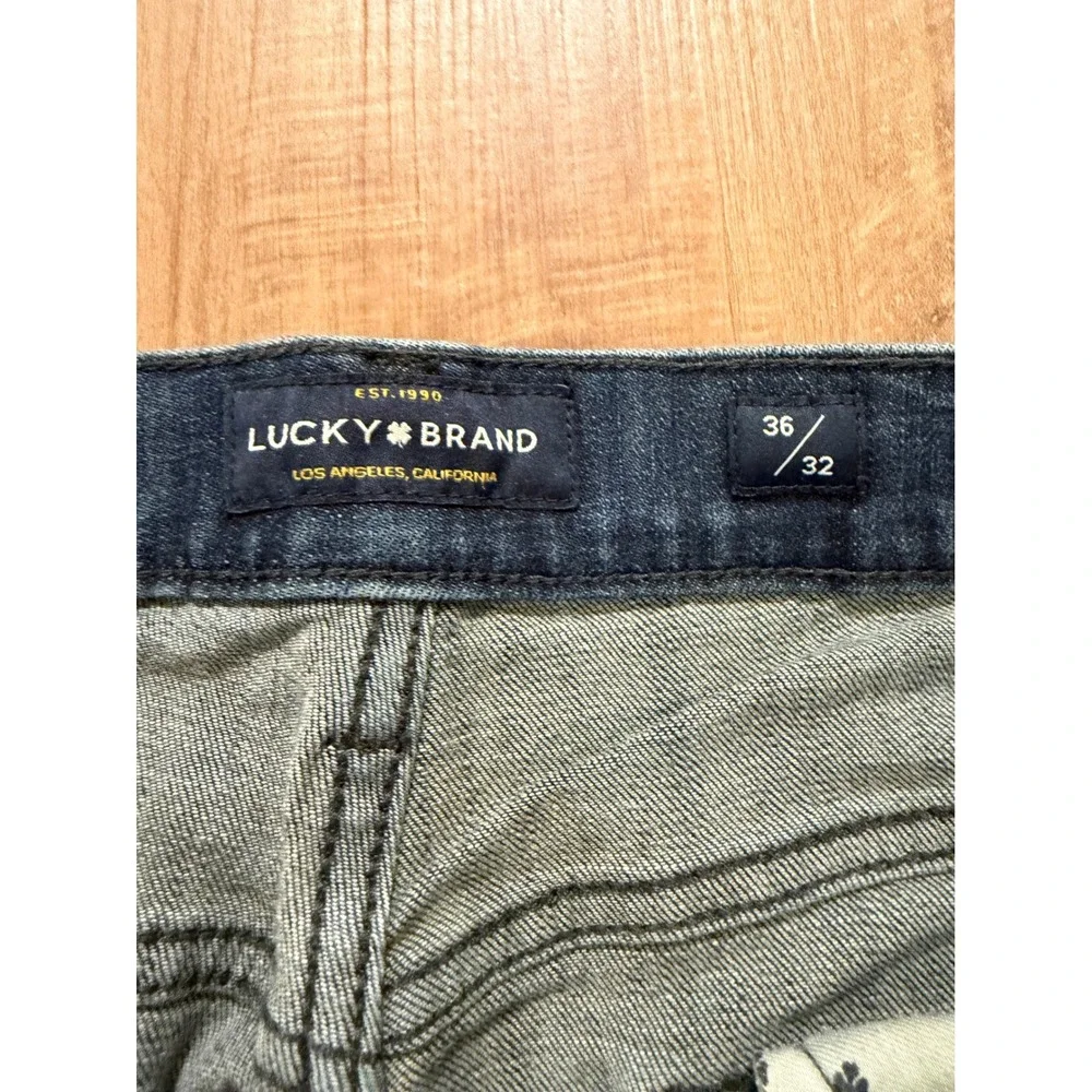 Lucky Brand 121 Slim Mens 36x32 Blue Dark Wash Denim Jeans 7MP1876